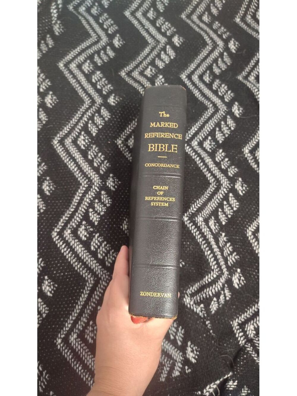 Marked Reference Bible KJV Zondervan Chain Reference Black Leather Vintage Study